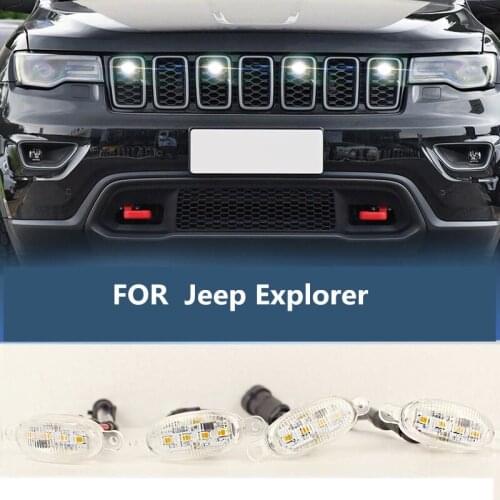 FOR Jeep Explorer Mid-net led small yellow light Decorative warning haze daytime running light modification Explorer