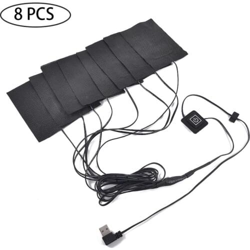 8-in-1 USB Electric Clothes Heating Pad Carbon Fiber Heated Clothes Pad With Adjustable Third Gear Mat Sheet Heater Women Men