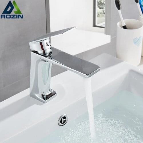 Chrome Bathroom Basin Faucet Lavatory Sink Faucet Single Handle Hole Basin Taps Deck Vintage Wash Hot Cold Mixer Tap