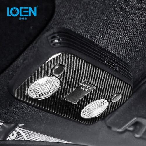 Interior Molding Roof Reading Light Lamp Frame Trim Cover Carbon Fiber Light Panel Decor Car Styling For Ford Mustang 2009-2013