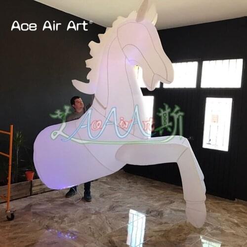 Carnival decor inflatable costum walking moving horse with led lights inside moving cartoon model on discount