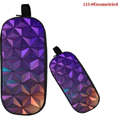 Kawaii Neon Geometric 3D Pencil Case Large Capacity Pencilcase School Pen Makeup Case Supplies Pencil Bag Box Pouch Stationery