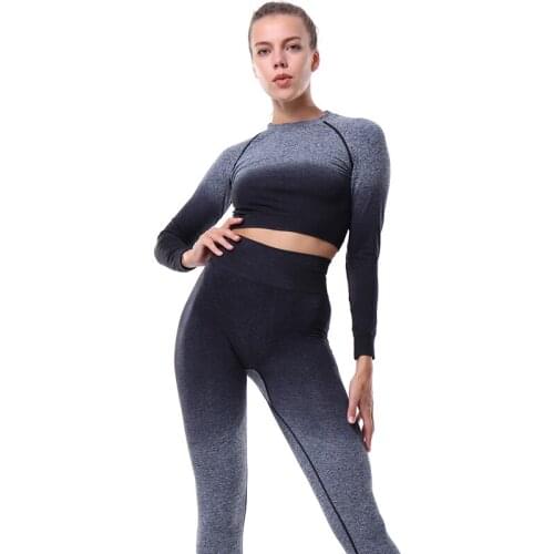 Yoga Sets Women Gym Sports Set Elastic Sports Hight Waist Leggings Sportswear Workout Sets Women Yoga Sets Women Gym Sports Set