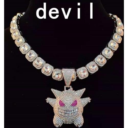 Men Hip Hop Game Boy Pendant With Iced Out Bling Big Square Chain HipHop Anime Necklaces Fashion Jewelry For Birthday Gifts