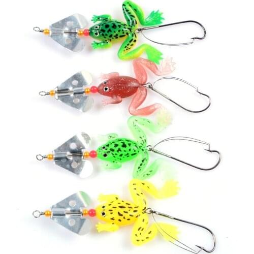 DHYJSFDC 9cm 6.2g Frog Silicone Bait Fishing Soft Lure Spinner Squid Thunder Frog Jig Spoon Trolls Soft Bait Sea Ice Fishing