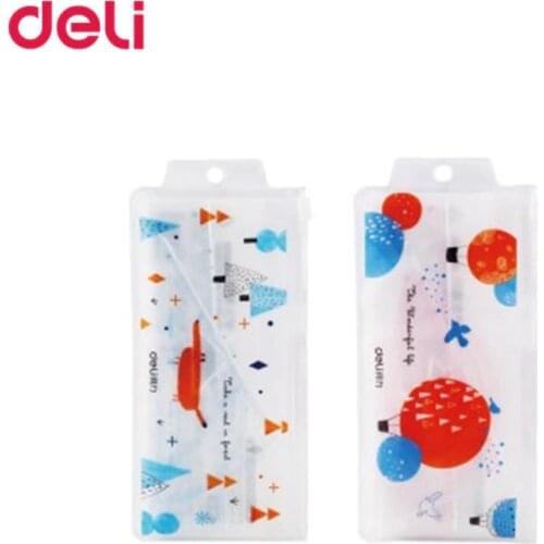 Deli Students Ruler Set Drawing School Supplies Set Square Triangle Ruler protractor Ruler Set Stationery office school supplies