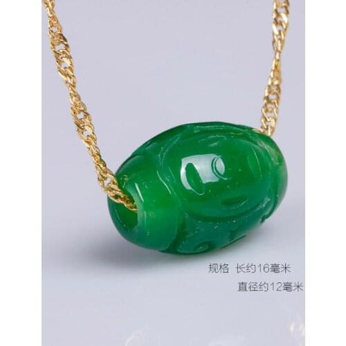 Natural A Green Jade Money Beads DIY Pendants Bangle Charm Jadeite Jewellery Fashion Accessories Amulet Gifts for Women Men