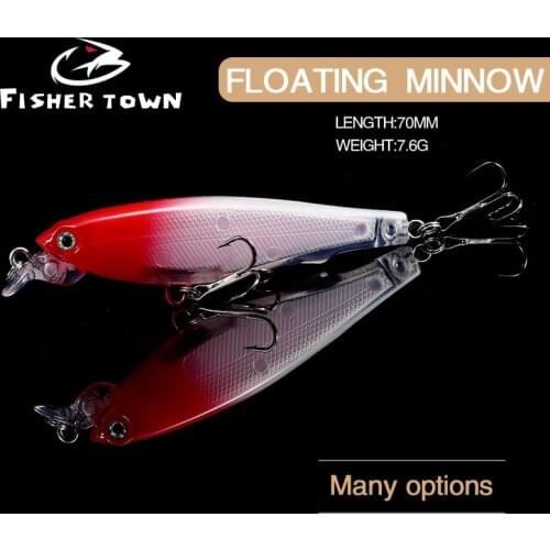 New Minnow 70mm/7.6g Minnow Lure Laser Hard Professional Seawater Long Casting Lure Floating Wobblers Artificial Bait Fishing