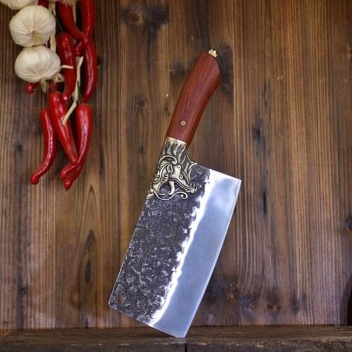 Chopping knife Longquan kitchen knife kitchen knife family chopping knife chopping chicken, duck and fish hand-forged