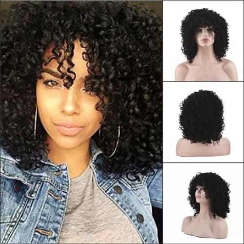 Women Fashion Black Peruvian Curly Human Hair Wig Glueless Lace Front Human Hair Cosplay African Braid Wigs Curls Female парики