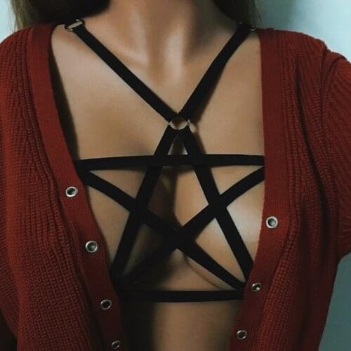 Sexy Lingerie Women Erotic Bobydoll Femme Costumes Hollow Out Elastic Bra Porno Langerie Sexy Underwear Bandage Strappy Halter