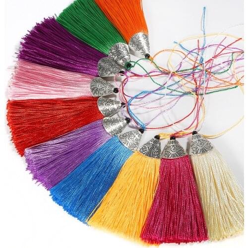 10cm Silk Tassel fish mouth cap for DIY Curtain Cord Hanging Garment Pendant Car Bag Home Decoration Sewing Supply