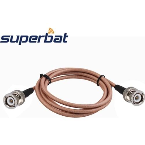 Superbat BNC Male to BNC Plug Straight RF coaxial Pigtail Jumper Cable RG142 3ft 1M Length