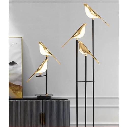 Postmodern Bird led wall lamp Nordic plating gold acrylic bedroom bedside wall sconce hallway aisle staircase wall light fixture