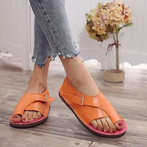 2021 Womens Flat Sandal Summer Shoes Buckle Casual Sewing Women Retro Sandalias Female Ladies Comfy Plain Women Sandals