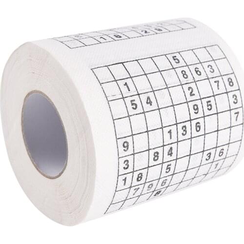 1 Roll 2 Ply Novelty Funny Toilet Paper Tissue Bathroom Supplies Jag Gift Funny Number Sudoku Printed WC Bath
