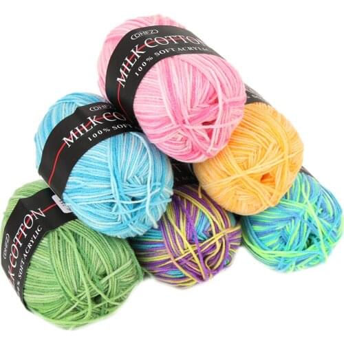 1pc=50g Colorful Mixed Job Lot 50g DK knitting Crochet Milk soft Baby cotton wool Yarn Sewing Accessories Yarn