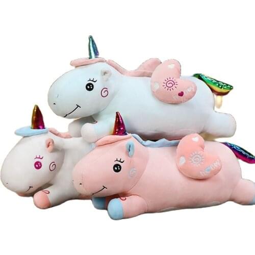 1 Piece 50CM Cute Glowing LED Light Unicorn Plush Toys Lovely Luminous Animal Pillow Stuffed Dolls For Children Kids Gifts