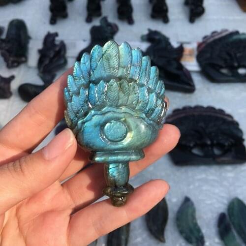 1pcs natural labradorite fan for gift