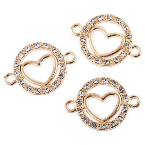 10pcs Gold Color Heart Colorful Life Tree Connector Charms For Bracelet Necklace Connection Jewelry Making DIY Accessories