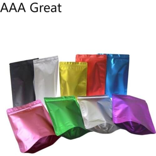 100Pcs/Lot Food-Grade Matte Bags Aluminum Foil Self-Standing Zipper Matte Stand Up Zipper Bag Tea Powder Packaging Bag Pouches