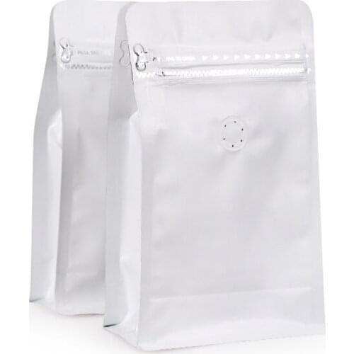 100pcs half pound compound aluminum foil zip lock bags for coffee beans coffee powder packaging bag side sealed bags with valve