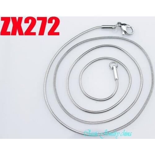 16"-38" length stainless steel necklace 1.5mm round snake chain fashion mens women jewelry chains 20pcs ZX272