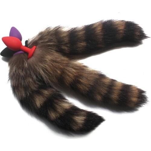 OLO Woman Men Anal Toy Ergonomic Cosplay Silicone Real Fox Tail Butt Anal Plug Flirting Sex Products Couples Adult Sex Toys