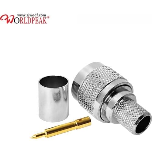 Free Shipping 10pcs N male crimp straight for 8DFB rf cable connector