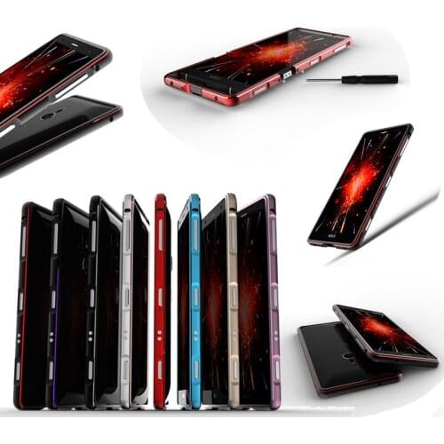For Sony Xperia XZ2 Bumper Luxury Metal Frame Bumper Case Cover for Sony Xperia XZ2 H8216 H8266 H8296 Glitter Aluminum Cover