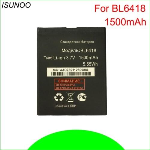 ISUNOO 10pcs/lot BL 6418 Battery For FLY FS404 Stratus 3 BL6418 1500mAh Baterij Batterie Batteries