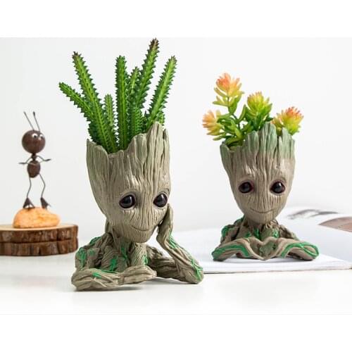 Groot Flowerpot Vase Home Decoration Pen Holder Cute Tree Model Garden Accessories Creative Desktop Decoration Child Gift