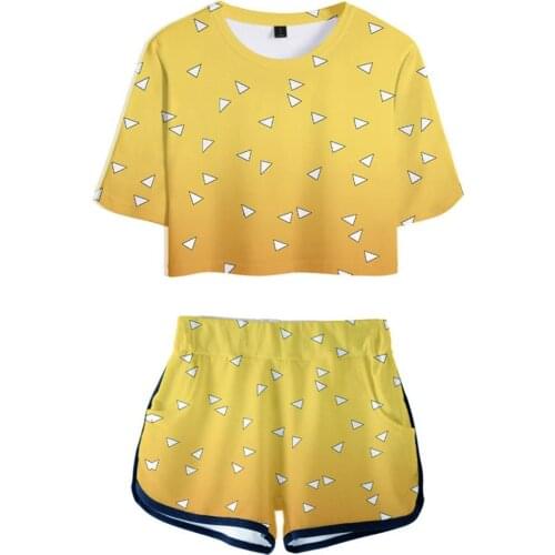 Demon Slayer Cosplay Costume T Shirt+Shorts Uniform Halloween Costumes
