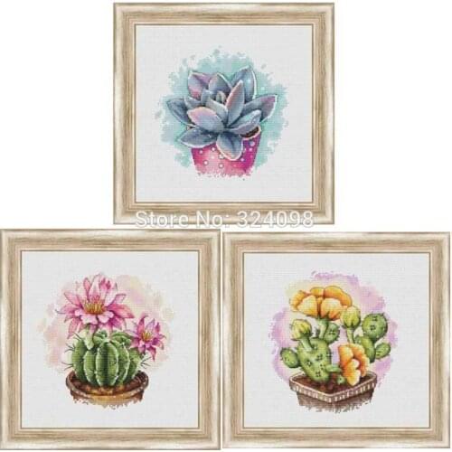 Beautiful succulent patterns Counted Cross Stitch 11CT 14CT 18CT DIY Chinese Cross Stitch Kits Embroidery Needlework Sets