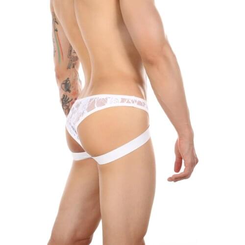 Lace Mens Underwear Breathable Sexy Panties Thongs Leg Strap Lingerie Male Jockstrap T-back Plus Size Underpants