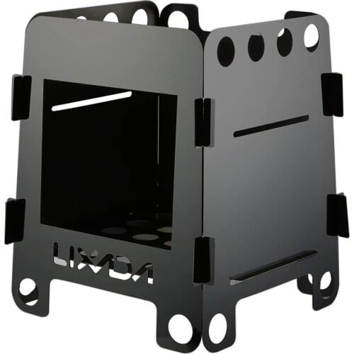 Lixada Titanium Camping Stove Stainless Steel Folding Wood Stove Alcohol Stove Portable Outdoor Picnic Cook Burners with Bag