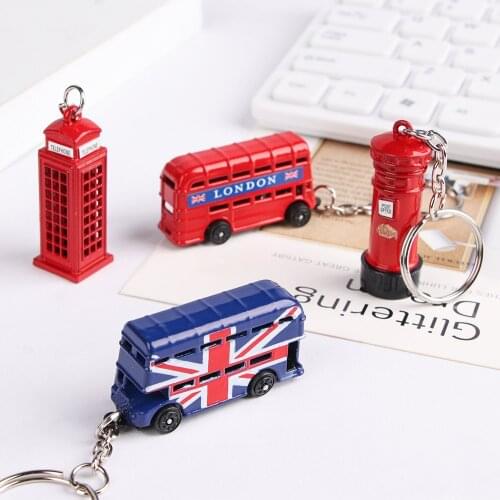 London Red&Blue Bus Modle Toy Key Organizer Mail Box Key Holder Key Pendant Keychain Souvenir Gifts