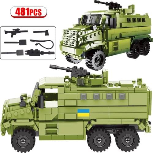 WW2 City Technical Medical Armored Car Vehicle Model Building Blocks Military Army Weapon MOC Bricks Education Toys for Children