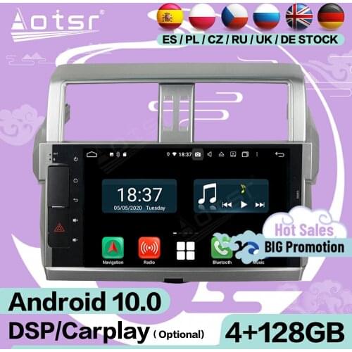 128G Carplay Screen Multimedia Stereo Android 10 Player For Toyota Prado 2014 2015 GPS Navigation Audio Radio Receiver Head Unit