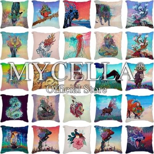 Animals Christmas Gifts Cushion Cover Decorative Sofa Pillow Cover Case Seat Car Home Decor Throw Pillowcase Home Decoration