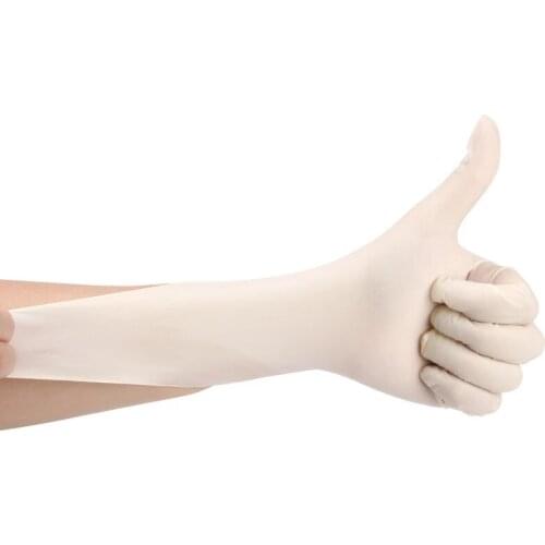 50pcs Disposable hygienic latex gloves Household cleaning Latex protective gloves Waterproof and allergenic Safety gloves