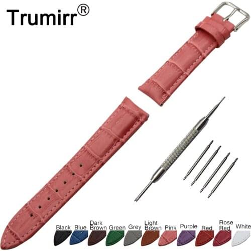 18mm 19mm 20mm 21mm 22mm Croco Genuine Leather Watch Band for Longines L2 L3 L4 Master Conquest Strap Wrist Belt Bracelet