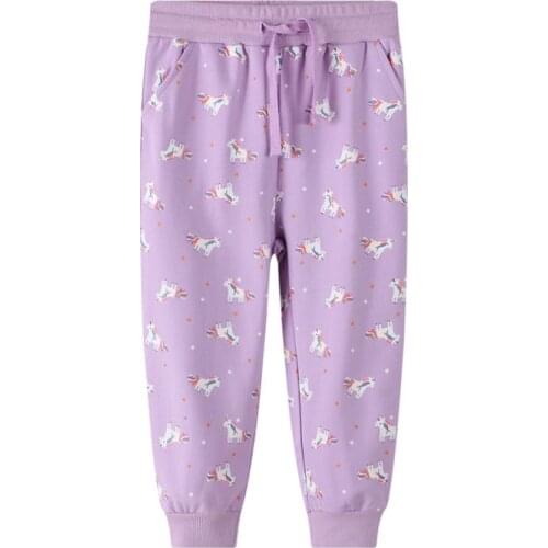 Baby Girls Unicorn Sweatpants for Autumn Winter Drawstring Kids Long Trousers Pants Fashion Design Child Pant