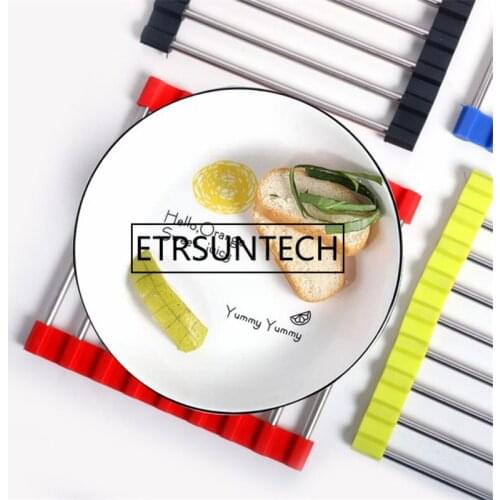 50pcs Stainless Steel Fold Pot Mat Table Pad Collapsible Folding Placemat Insulation Cup Holder Kitchen Mat