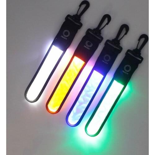 LED Light Reflective Belt Strap Night Outdoor Accessories Reflective Lighting Pendant Decor Hot Sale Sports Safety Bag Pendant
