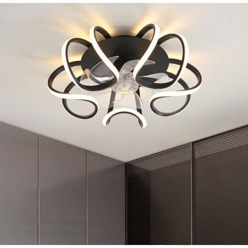 LED Ceiling Fan with Lights Remote Control Bedroom Decor Ventilator Lamp Living Room Dining Contemporary Lamps