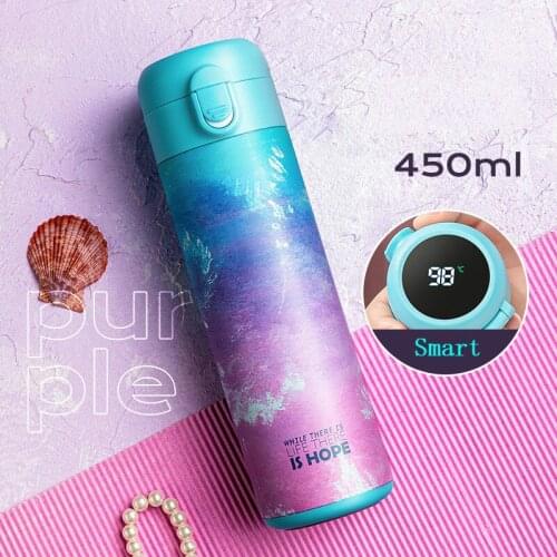 450ml Smart Bounce Thermos Bottle Mug Temperature Display Stainless Steel Vacuum Flask Water Bottle Thermos Cup Gift for Adult