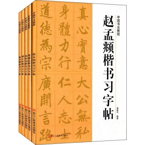 Chinese Calligraphy writing Tutorial book for beginners: Yan Chen Liu gongquan hanzi brush writing masters copybooks,set of 5-AJ