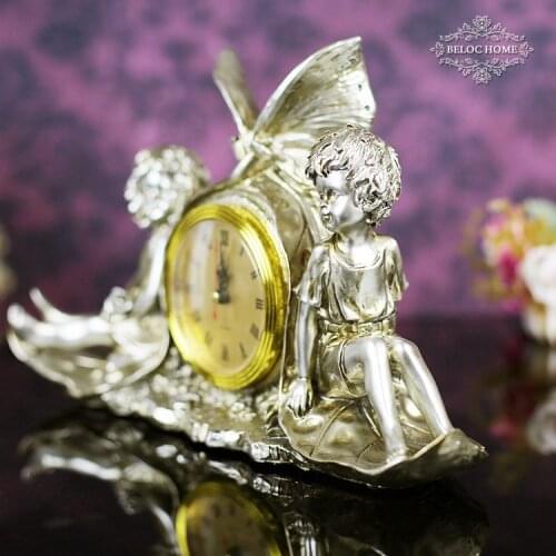 Resin handicraft European decoration home decoration character bedroom decoration creative gift Angel table clock