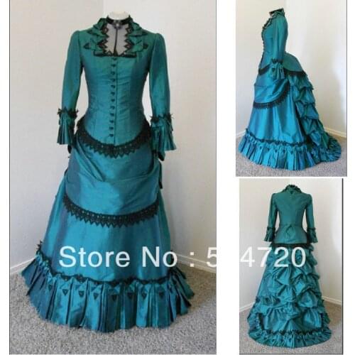 V-352 Blue Classical Vintage Gothic Lolita dress/victorian Southern belle dress Civil War Halloween dress All Size